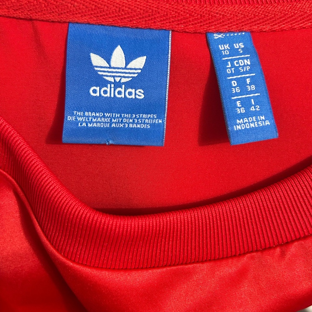 Adidas Originals Red Trefoil Logo Crewneck Sweatshirt Women’s Small(A428)✨ - Picture 4 of 16